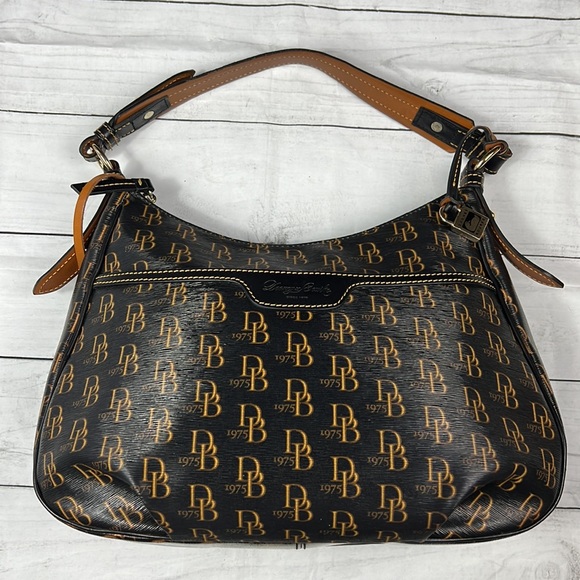 EUC Dooney & Bourke 1975 Logo Shoulder  Hobo Bag - Picture 4 of 16